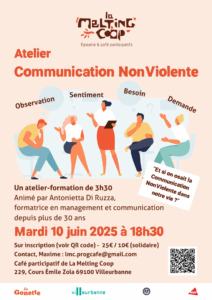 Atelier Communication Non Violente mardi 10 juin à 18h30 au Café de La Melting Coop à Villeurbanne