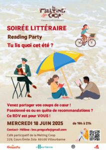 Soirée littéraire.Tu lis quoi cet été ? le mercredi 18 juin 2025 de 19h à 21h au Café de La Melting Coop à Villeurbanne